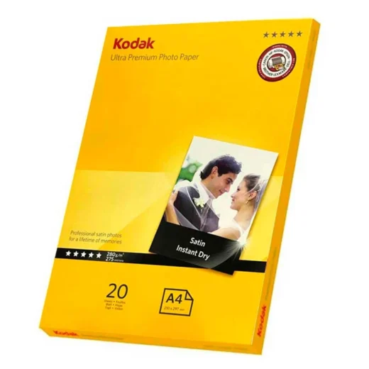 نمای کامل کاغذ عکس A4 کداک Ultra Premium Satin ۲۸۰ گرم ۲۰ برگی روی زمینه سفید